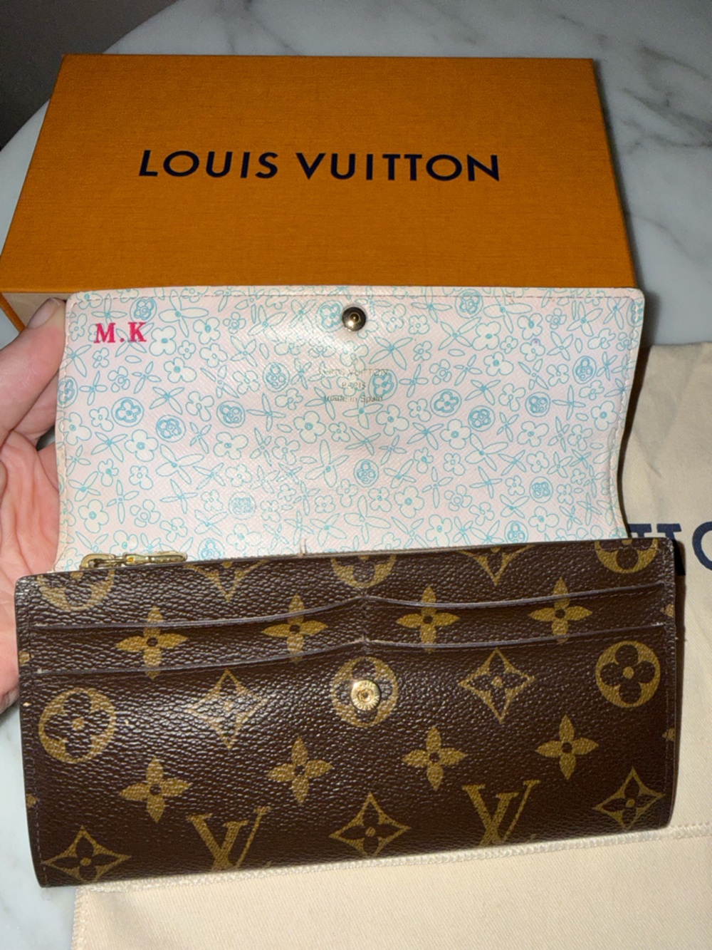 Louis Vuitton Sarah Portefeuille Monogram Fleur Rose Wallet RARE full inclusion